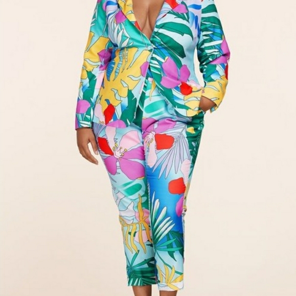Show A Lot Of Promise Boutique Pants - Floral Print Pantsuit
